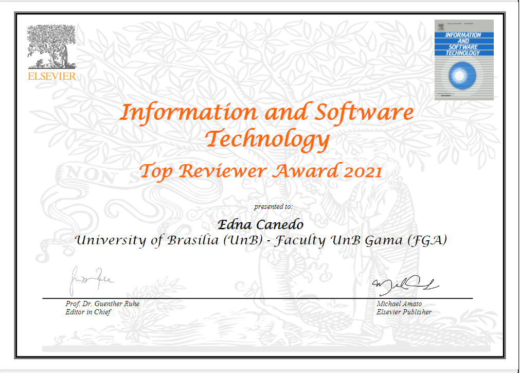 Certificado Top Reviewer Award 2021